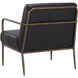 Lathan Charcoal Black Leather Lounge Chair